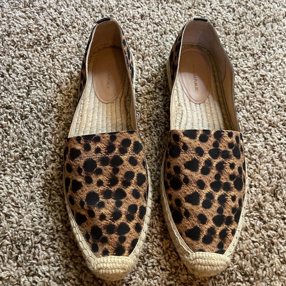 Banana Repulic Leopard Espadrille Loafers
